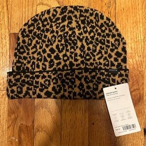 Athleta Black and Tan Leopard Beanie